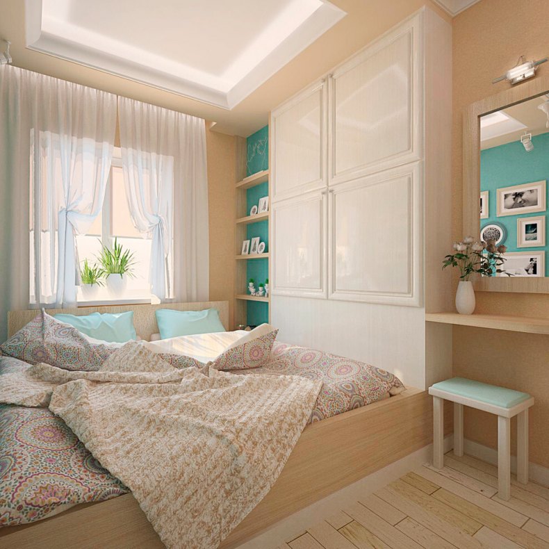 Интерьер спальни фото маленькая комната с окном